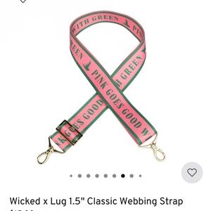 Lug x Wicked purse strap pink goes w/ green 1.5”